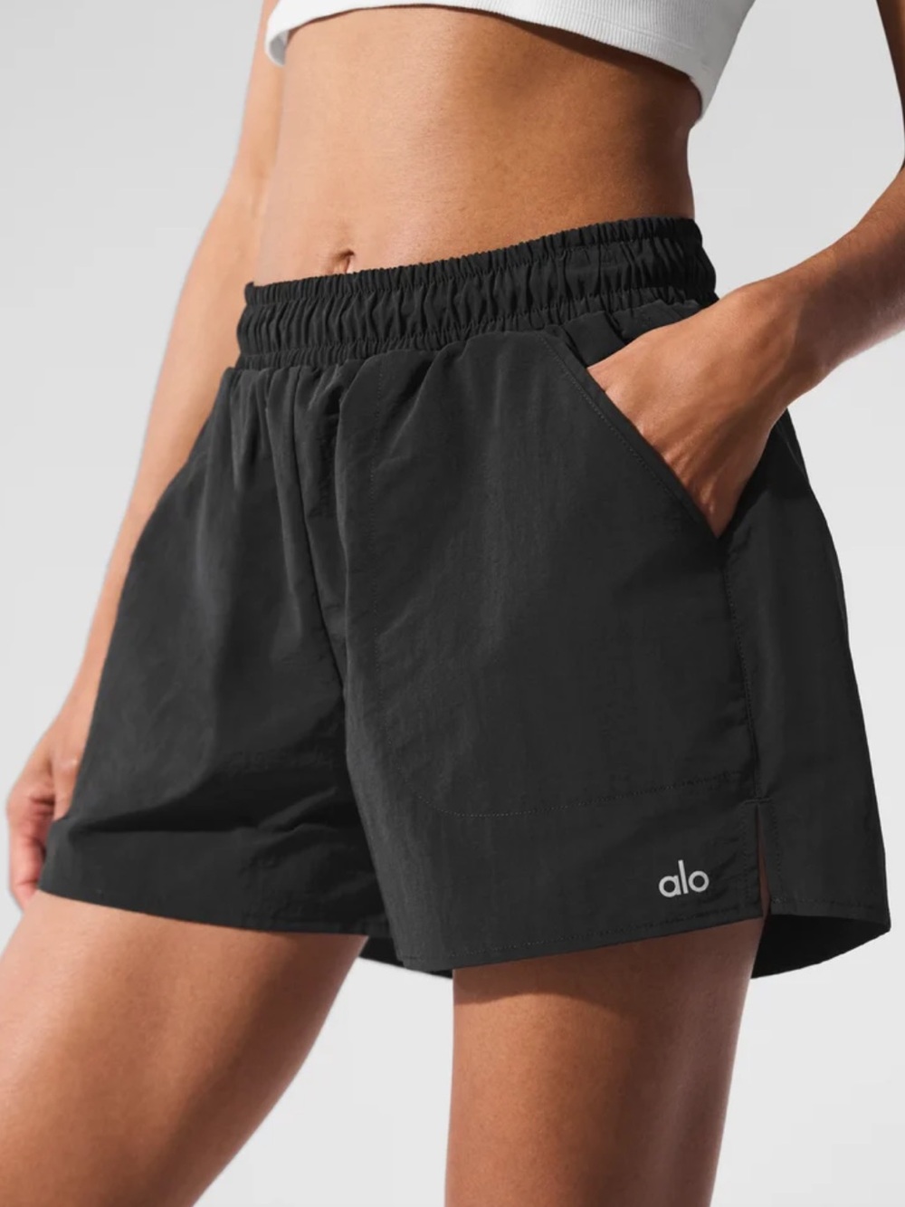 Alo Yoga Black Alumni Shorts
